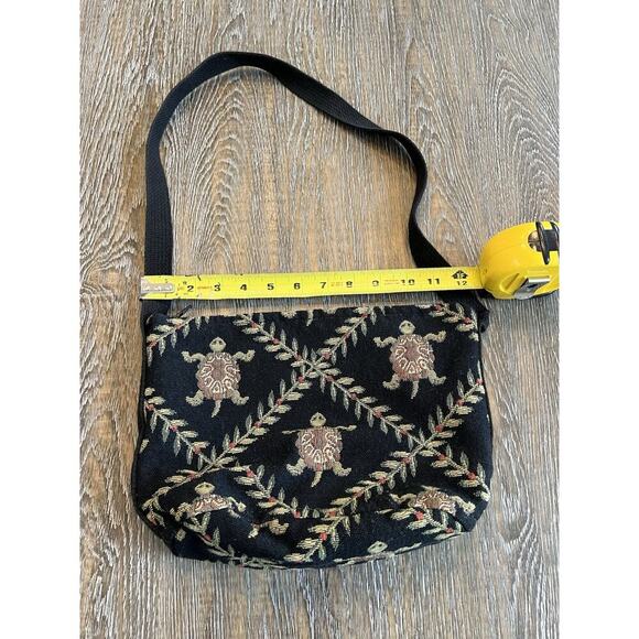 Doodle Bags Purse Made In Florida Tapestry Turtle Black VTG - Picture 7 of 8